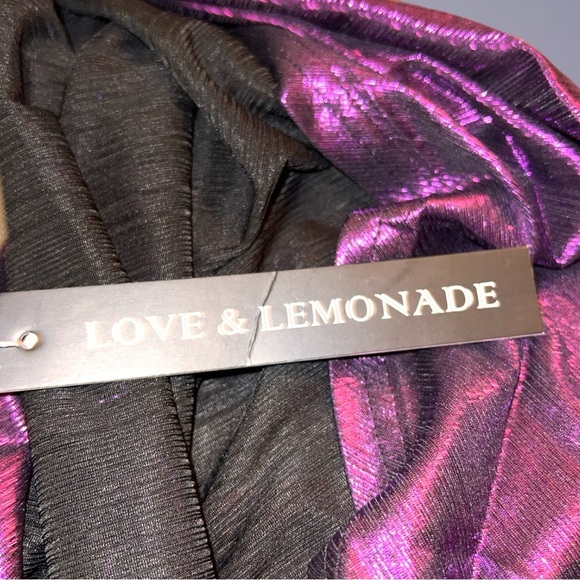 Love And Lemonade Purple One Shoulder Mini Dress W/Train NWT Medium Prom - Picture 16 of 16